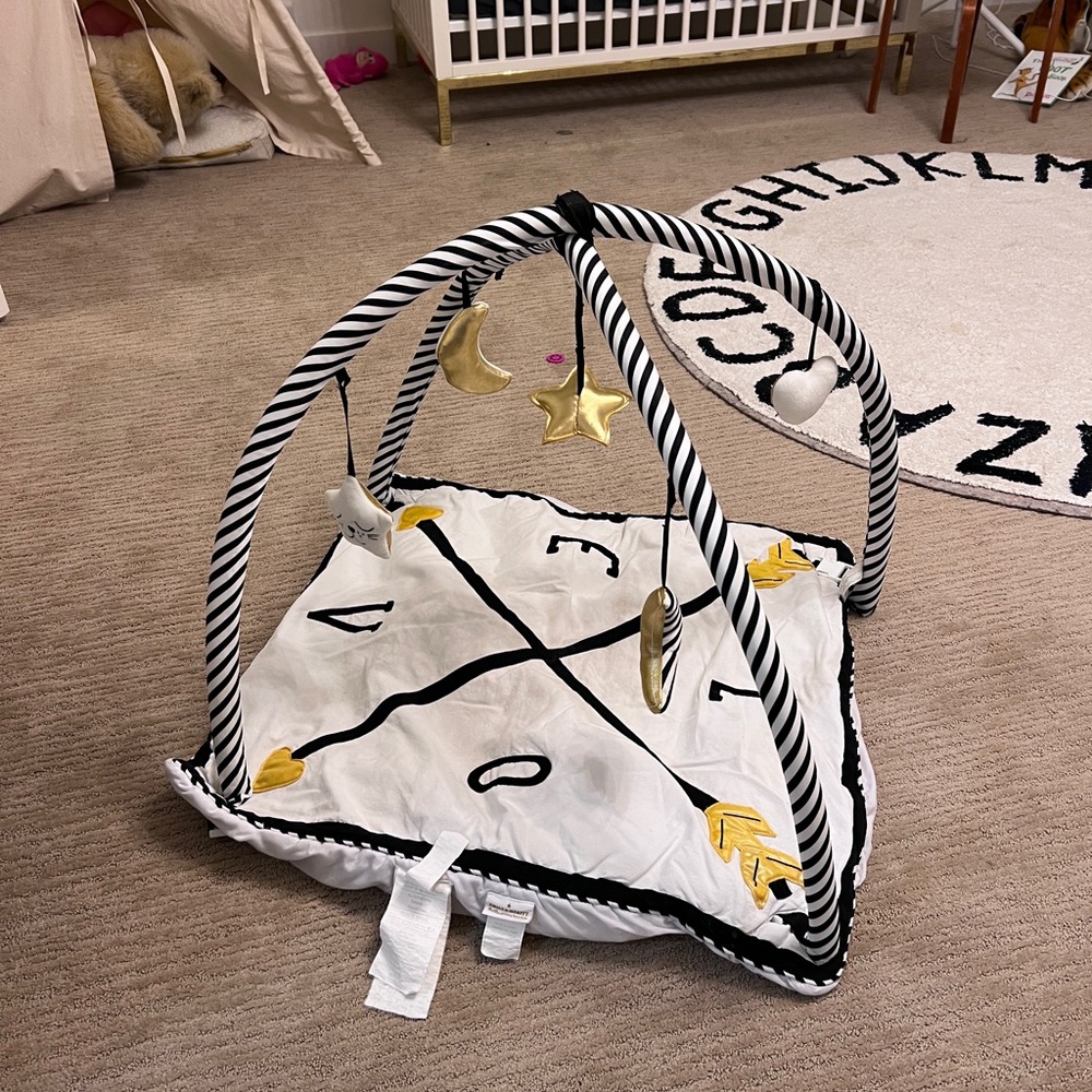 Pottery Barn Kids Emily and Merritt activity center black and white.